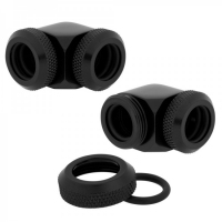 Фитинг Corsair Hydro X Series XF Hardline 2-pack 90° Angled 14mm OD compression - Black