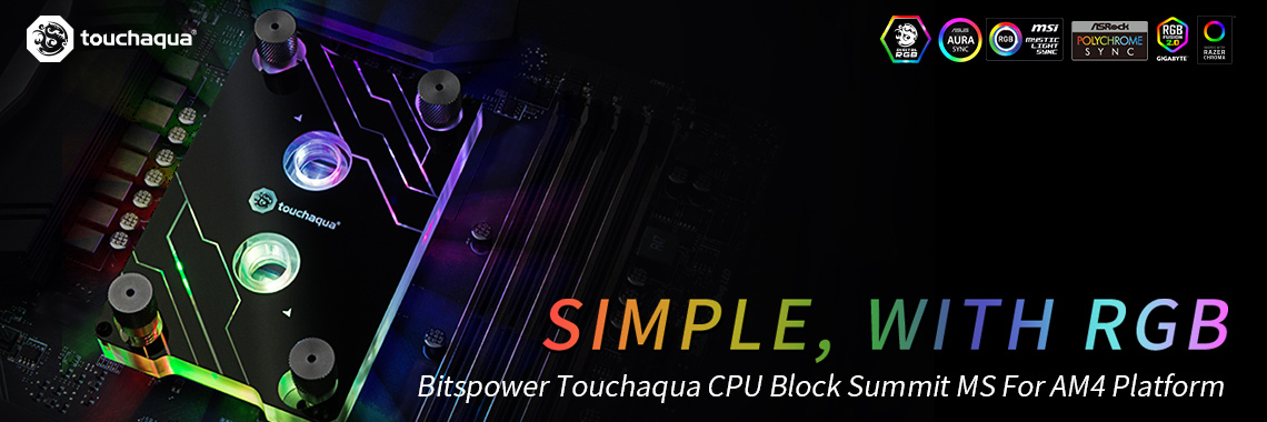 Водоблок Bitspower Touchaqua CPU Block Summit MS For AM4 Platform Водоблок Bitspower Touchaqua CPU Block Summit MS For AM4 Platform