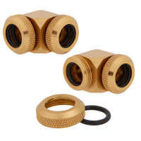 Фитинг Corsair Hydro X Series XF Hardline 2-pack 90° Angled 14mm OD compression - Gold
