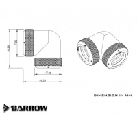 Фитинг угловой Barrow TWT90KNS-K14 Black