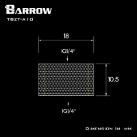 Прямой фитинг Barrow TBZT-A10 Black